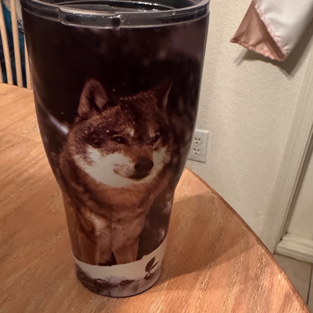 Wolf Design Tumbler - Brown